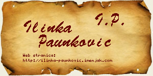 Ilinka Paunković vizit kartica